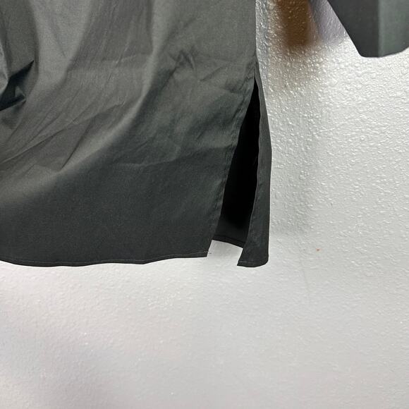 Misook Black Ruch Sleeves Tunic Blouse Size Medium Stylish Classy Lagenlook - Picture 7 of 10